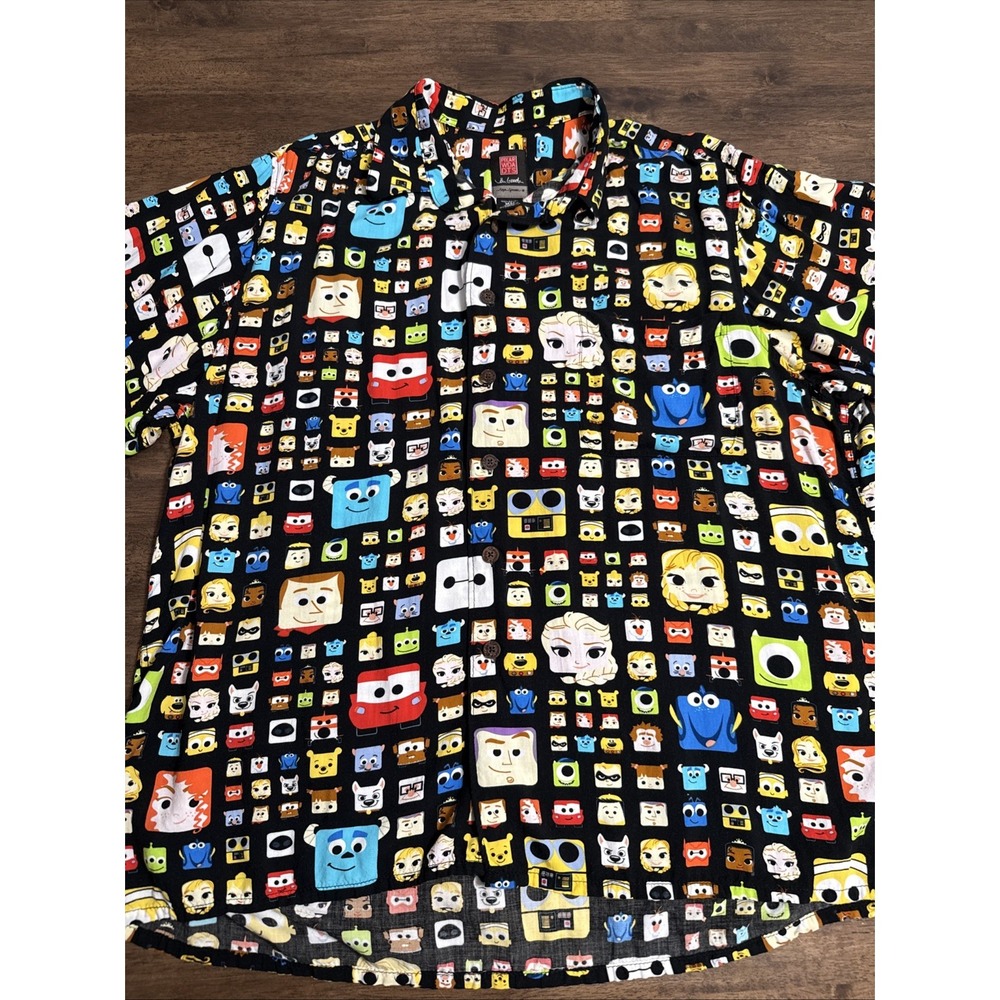 Rare Disney Pixar Characters D23 Men's Reyn Spooner Hawaiian Button Up Shirt XL